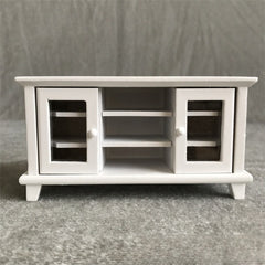 Dollhouse Mini Furniture Wooden TV Cabinet Storage Mini Villa Living Room Decor