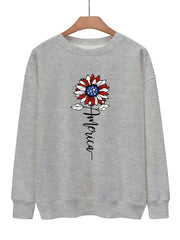 Sunflower Print Sweatshirt for Women Fall & Winter