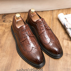 Men's Brogue Wingtip Derby Shoes Lace up Front