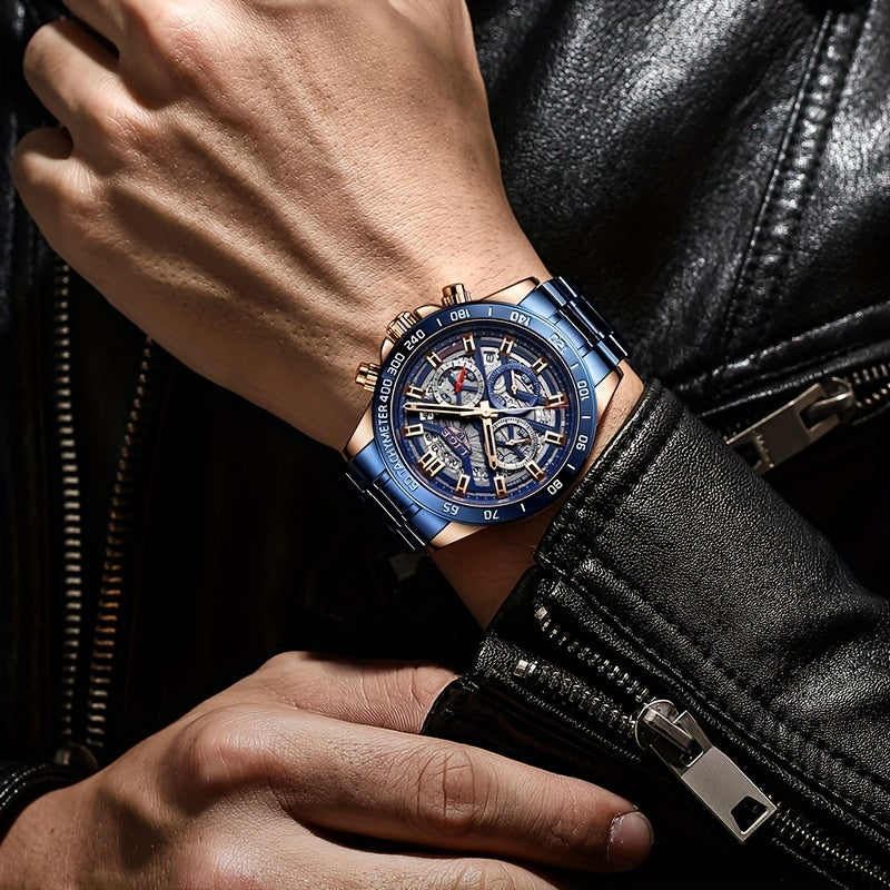 LIGE Waterproof Boys Watch Business Sports Quartz Chronograph Wristwatch