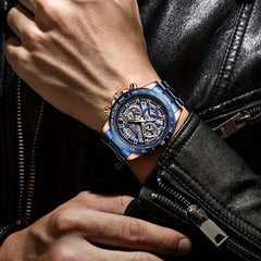 LIGE Waterproof Boys Watch Business Sports Quartz Chronograph Wristwatch