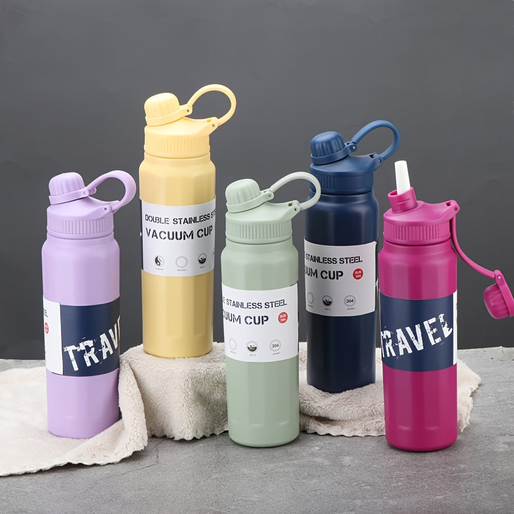 840ML Water Bottle With Straw Stainless Steel Insulation Cup