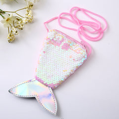 Sequin Mermaid Tail Shoulder Bag Zipper Messenger Coin Purse