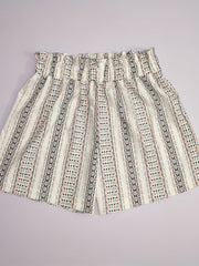 Striped Print Elastic Waist Shorts Boho Wide Leg Vacation Shorts