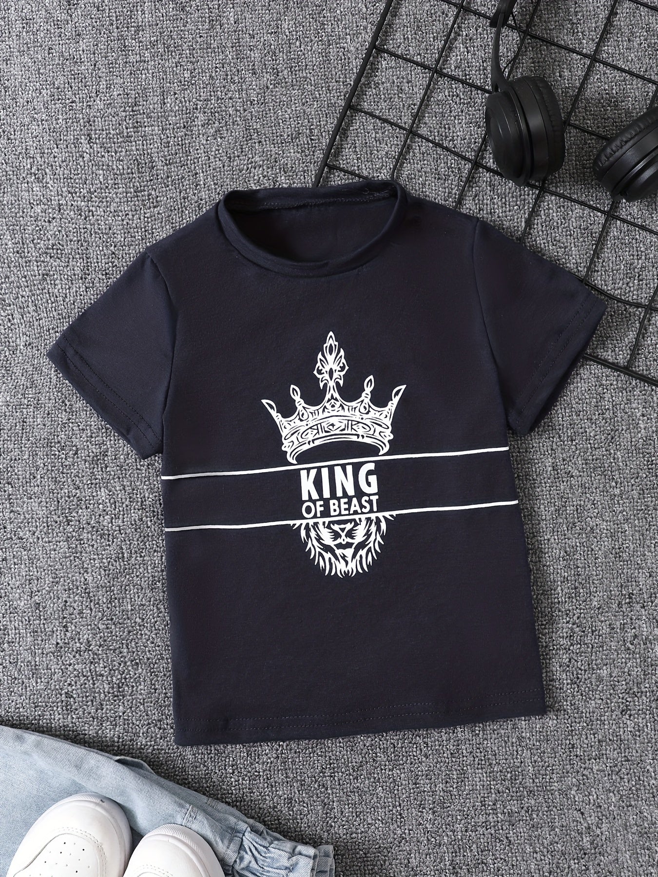 Cute Lion Head Printed Baby T-shirt