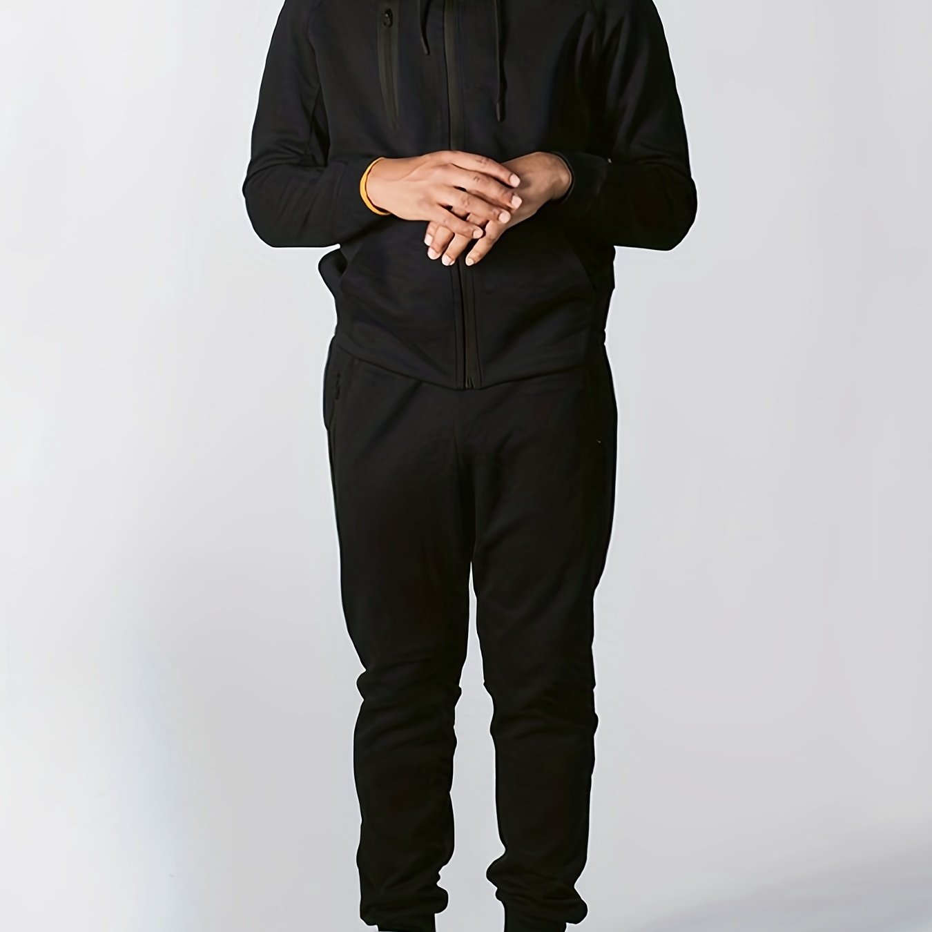 Men's Zip Up Hooded Sweatshirt & Sports Pants Set
