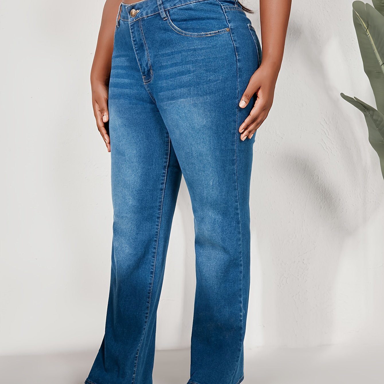 Button Flay High Stretch Jeans