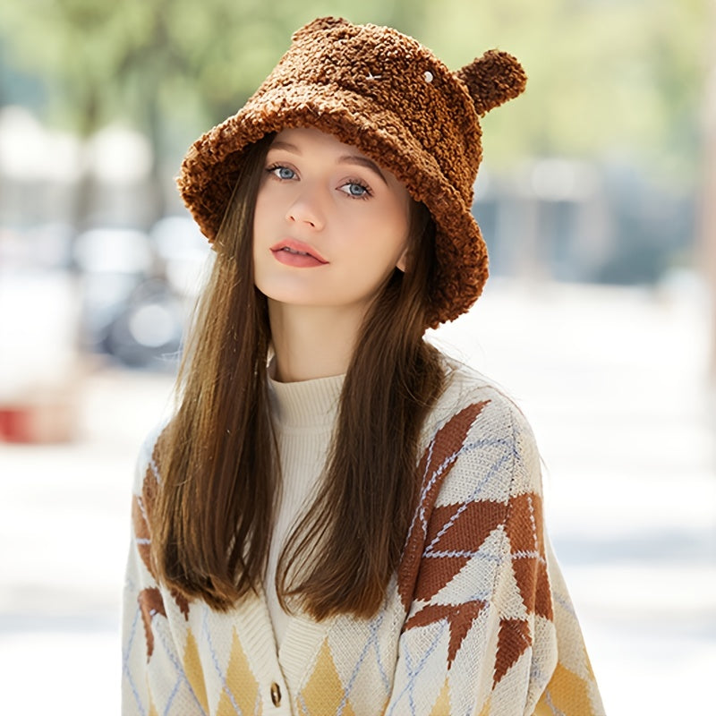 Winter Thick Hat Bucket Hat Fisherman Hat Ear Hat Sun Hat Gift For Woman Holiday