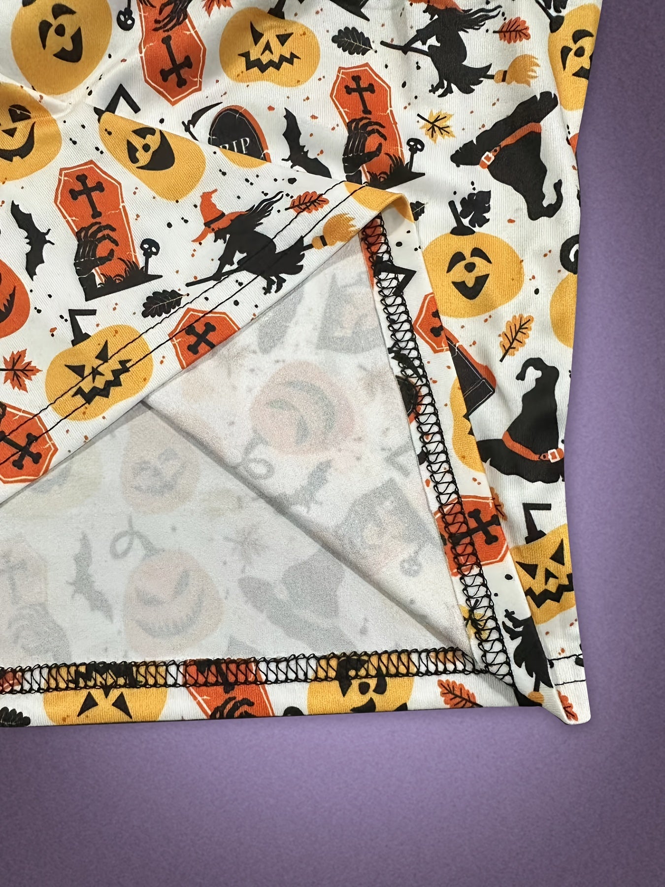 Pumpkin & Witch Print Cami Top Sleeveless Women's Clothing