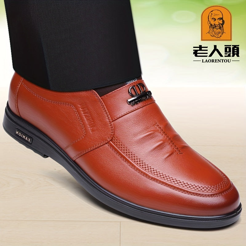 Men's Pointed Toe Oxford Shoes With Inner Height Insole Dress Shoes