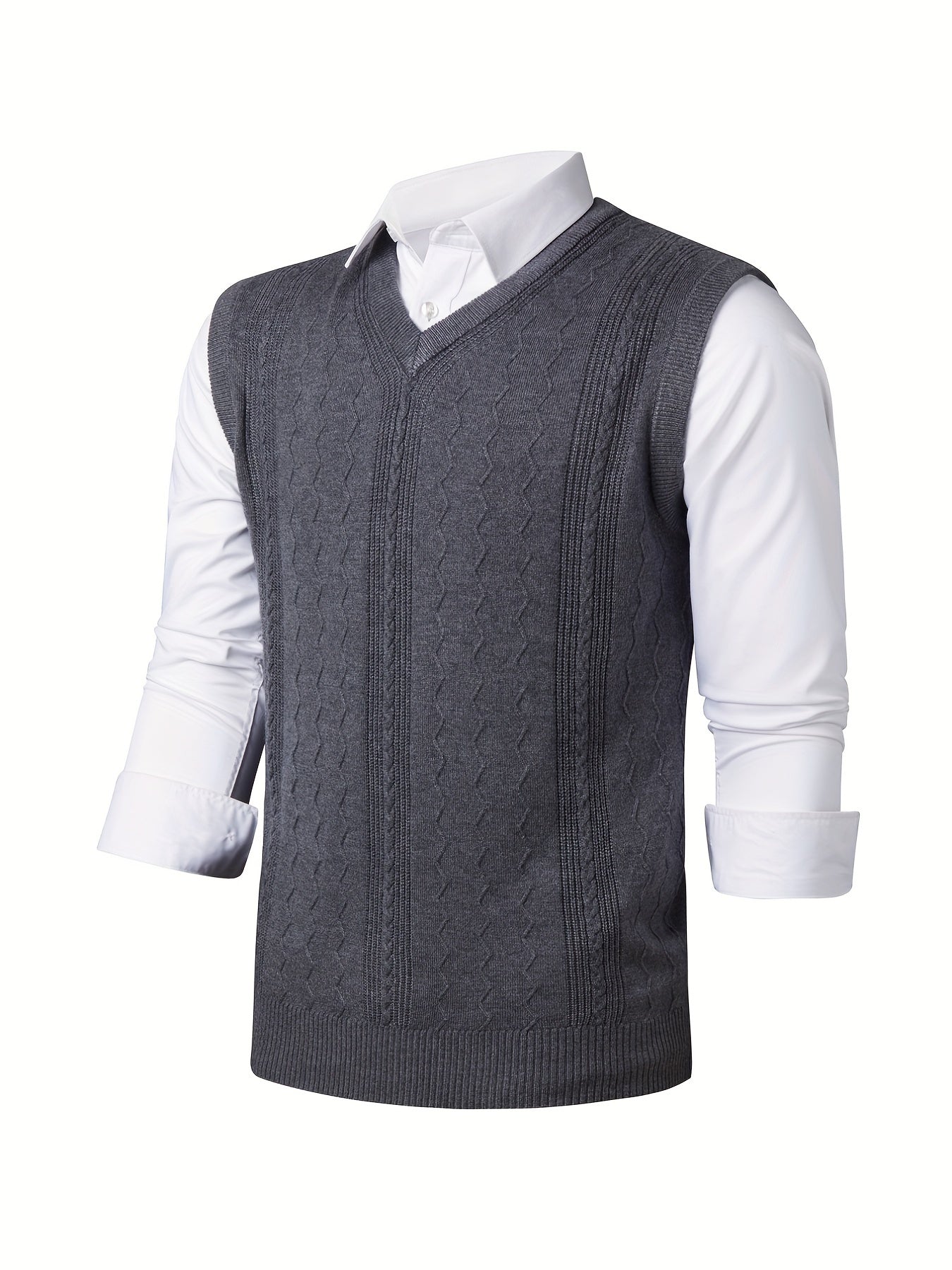 Men's Wool Blend Sleeveless Sweater Vest for Autumn Winter