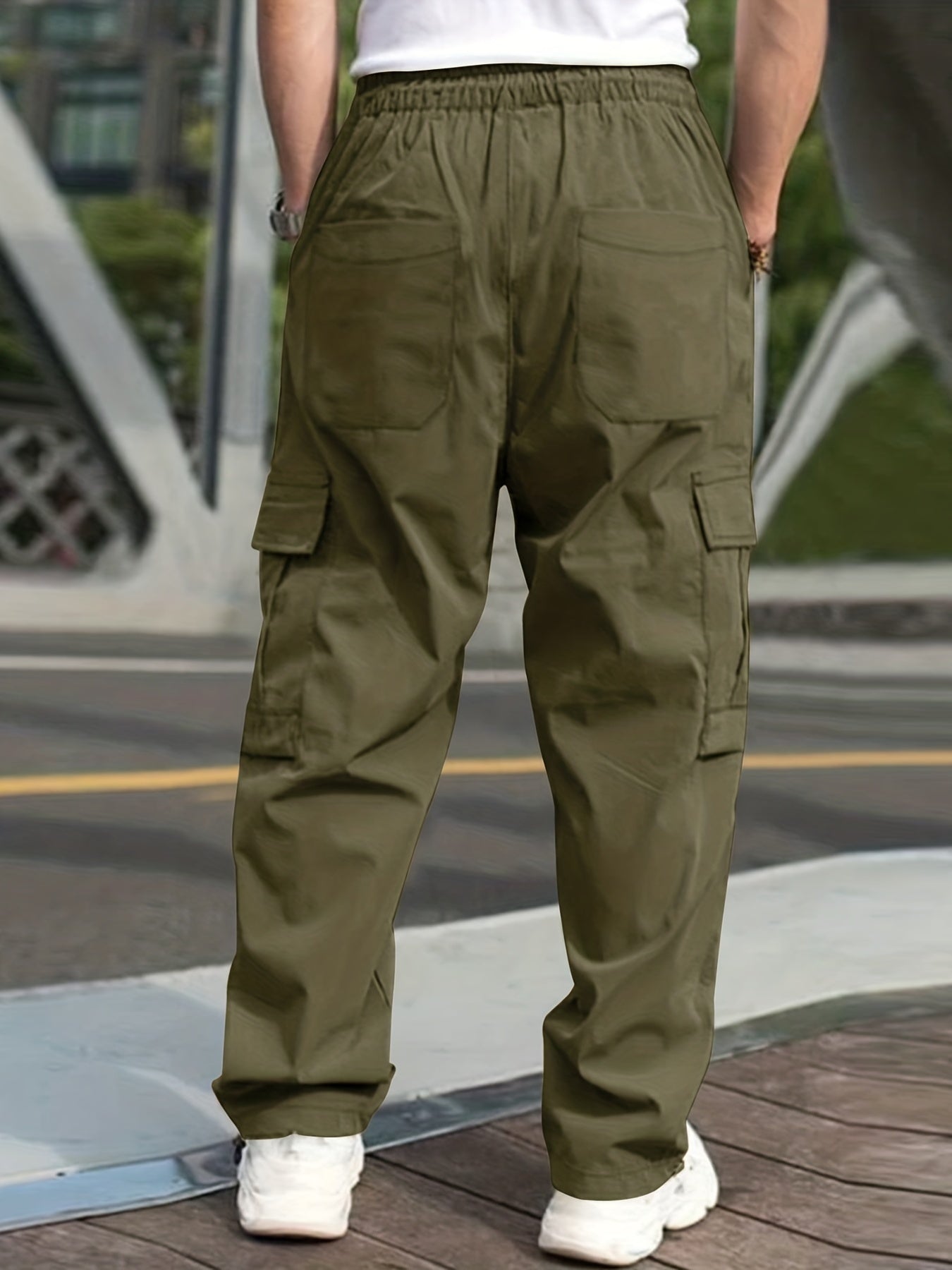 Men's Loose Fit Joggers Waist Drawstring Casual Cargo Pants