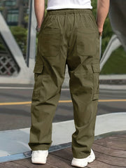 Men's Loose Fit Joggers Waist Drawstring Casual Cargo Pants