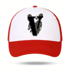 Unisex Sunshade Breathable Baseball Cap with V Embroidery