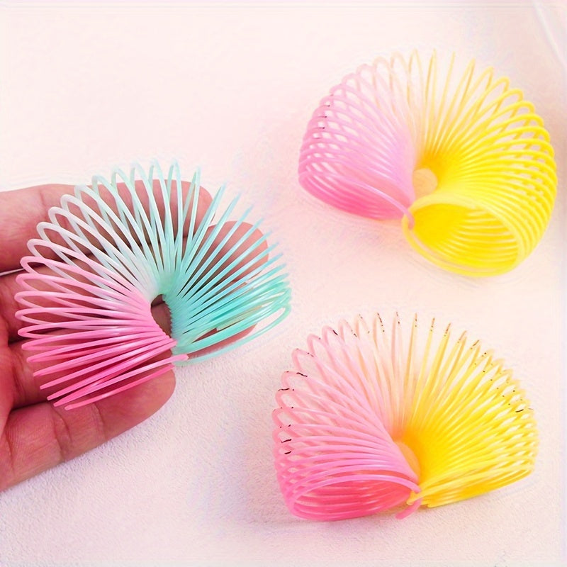 24pcs Mini Plastic Rainbow Circle Cartoon Spring Circle Party Gift