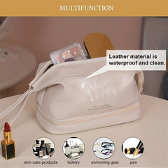 Portable Double Layer Makeup Bag for Women & Girls Travel