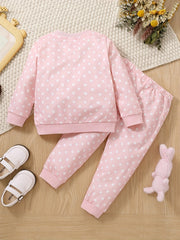 Baby Girls Rabbit Decor Dot 2pcs Set