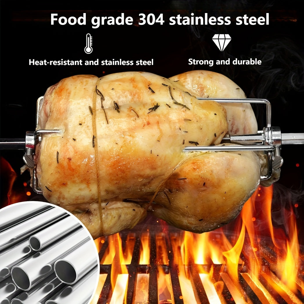 2pcs Rotisserie Meat Forks Stainless Steel BBQ Forks for Outdoor Camping