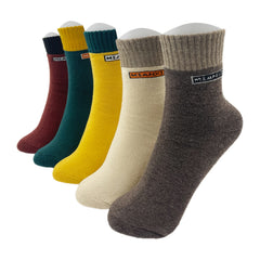 Colorblock Thermal Letter Pattern Mid Tube Socks Women's Stockings