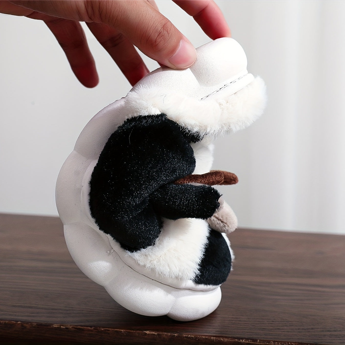 Women's Cow Slippers Plush Lined Platform Shoes