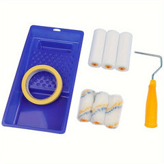 Paint Roller Brush Set with Tray and Covers, 3 Foam and 3 Polyester Rolls