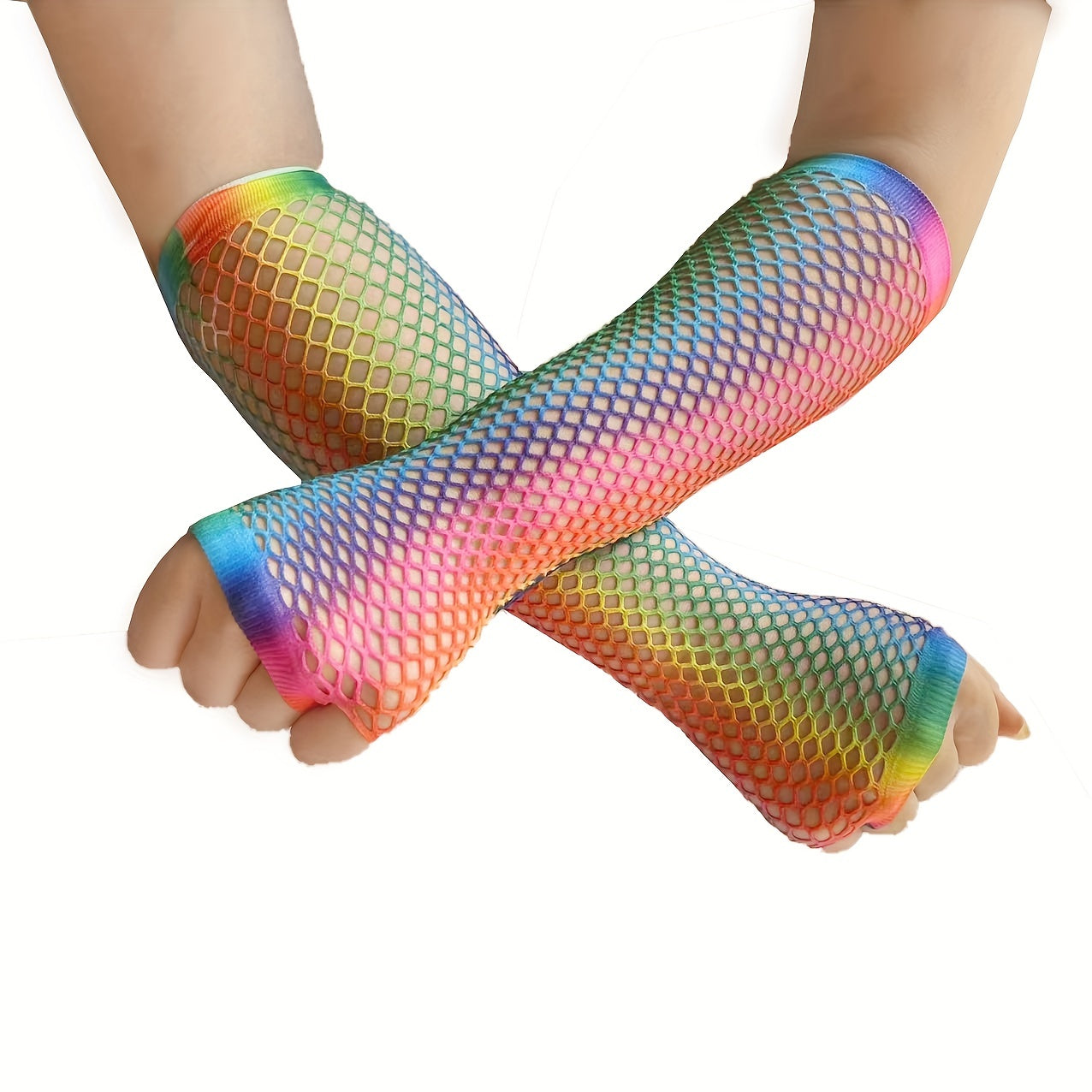 Rainbow Gradient Half Finger Gloves LGBT Pride Accessories