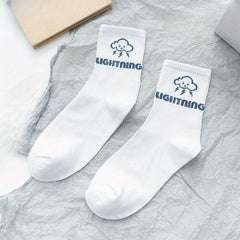 Letter Graffiti Print Socks for Women