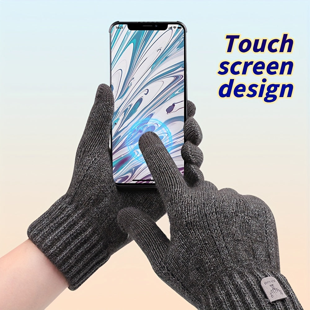 Fleece Lined Warm Gloves for Women Men Anti Slip Thermal Touch Screen Glove