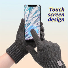 Fleece Lined Warm Gloves for Women Men Anti Slip Thermal Touch Screen Glove