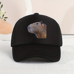 Casual Capybara Mesh Stitching Cap Sun Protection for Summer Holiday