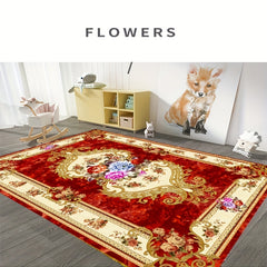 1pc Boho Anti Fatigue Kitchen Rugs Red Vintage Absorbent Non Slip Rugs