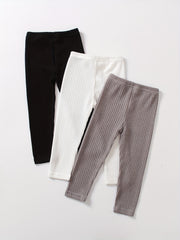 3pcs Girls Ribbed Legging Pants Set for 2-6 Years Old