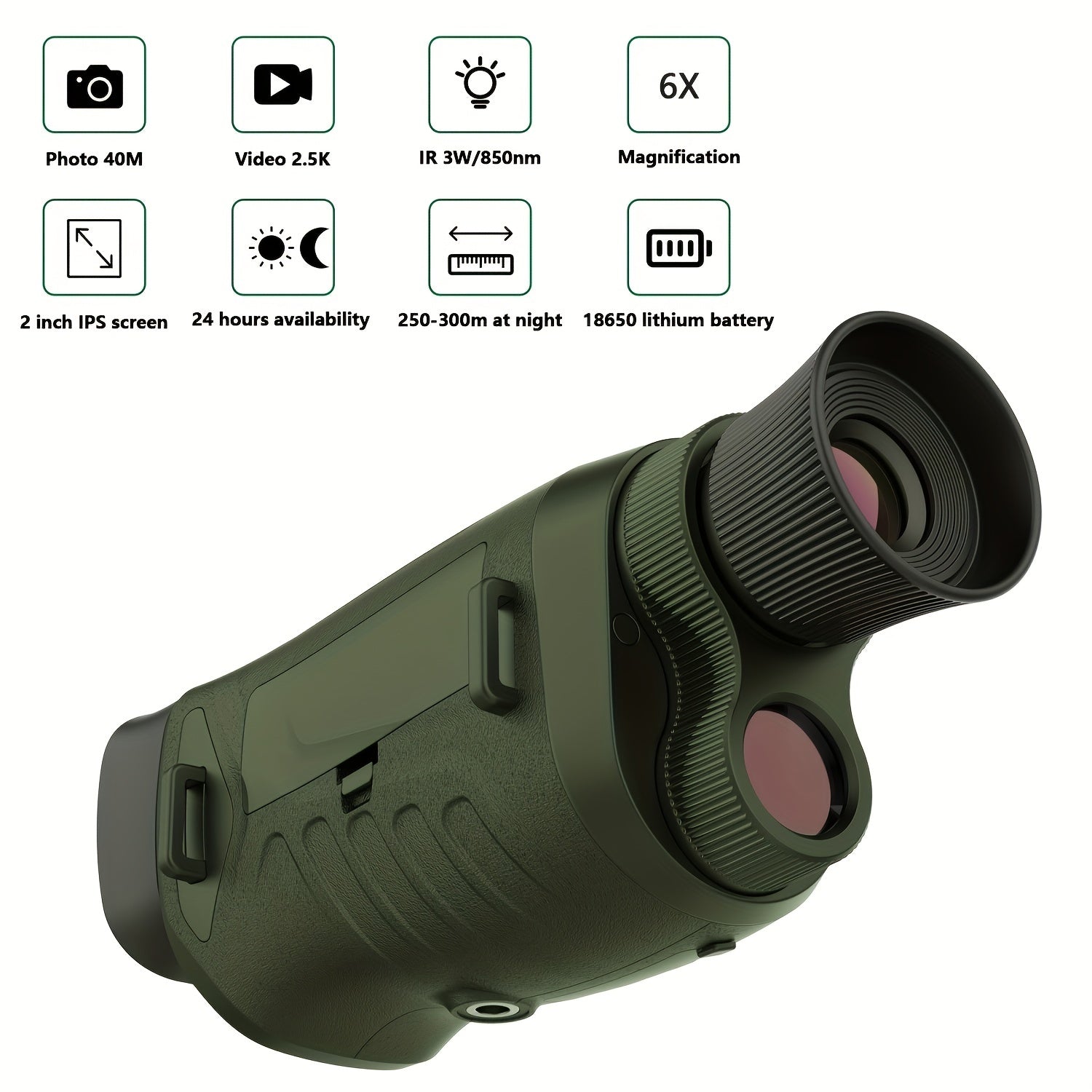 HD Digital Night Vision Telescope 8x Optical Zoom 1080p Camping