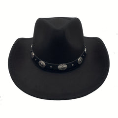 Classic Western Cowboy Hat Wide Brim Felt Fedora Hat
