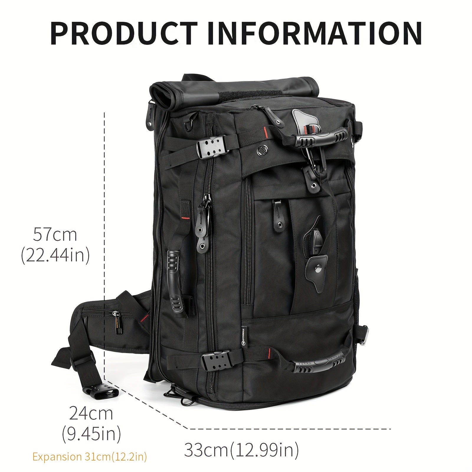 Men's Casual Travel Backpack Waterproof 40 64 Cm Laptop Backpack USB Port