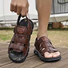 Men's Lightweight Open Toe Strap Sandals Soft Sole Anti-Skid Beach Sandals