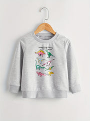 Boys Dinosaur Graphic Long Sleeve Top Kids Sweatshirt