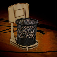 Wooden Basketball Pencil Holder Desk Office Supplies Pen Holder
