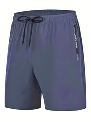 Men's Breathable Solid Shorts With Side Pockets