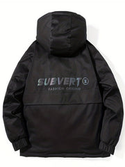 Men's Hooded Puffer Jacket Loose Fit Big Pocket Duck Down Coat for Winter