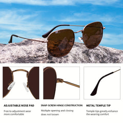 Hexagonal High Wear Resistant UV Sunglasses For Outdoor Activities
