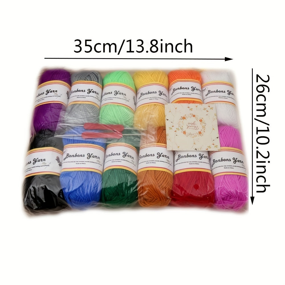 12 Rolls DIY Knitting Yarn Handwork Woolen Painting Crafts Decoration 12 X 50g