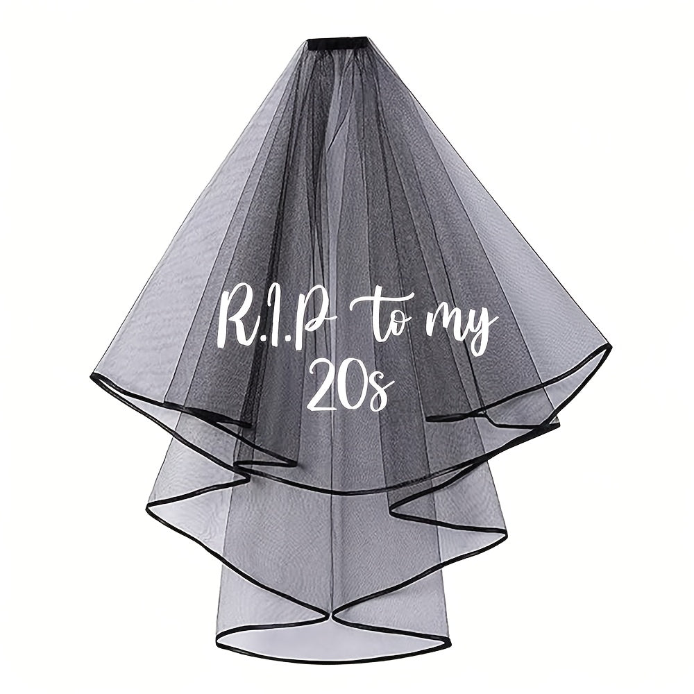 Gothic 30th Birthday Veil RIP Twenties Veil for Women