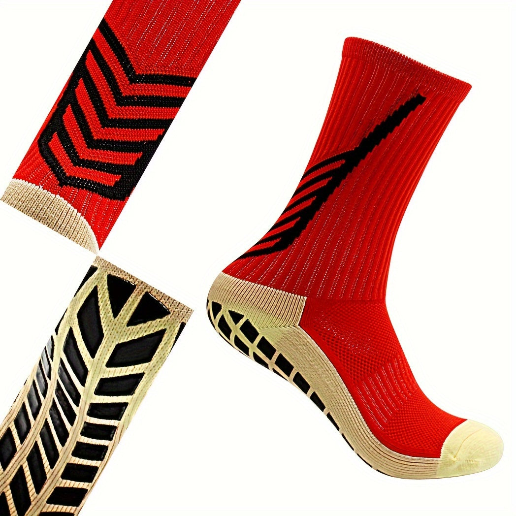4 Pairs Non Slip Striped Football Socks