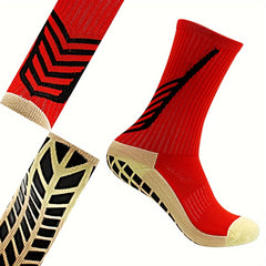 2 Pairs Grip Pads Non Slip Football Socks Outdoor Sports Soccer Rugby Basketball