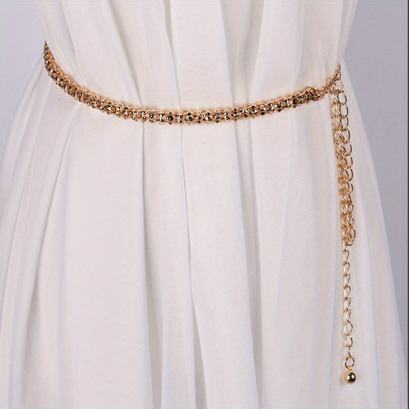 Metal Corn Waist Chain Golden Decorative Dress Girdle Tassel Belt
