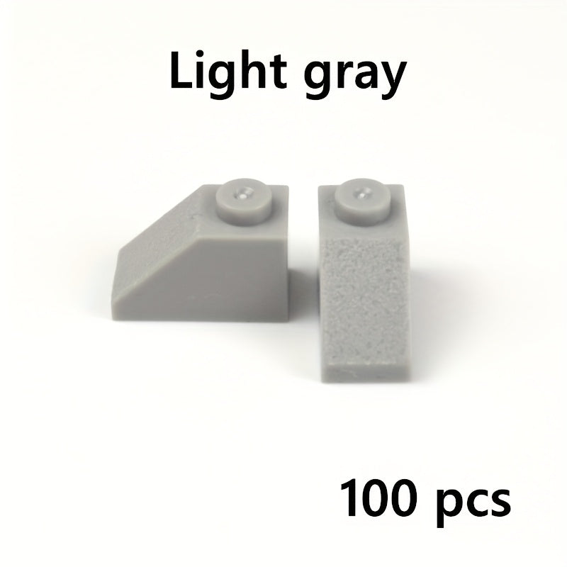 100pcs 2x1 Sloped Roof 45 Building Blocks Compatible with 3040 Bricks