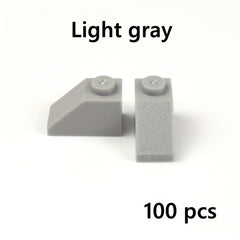 100pcs 2x1 Sloped Roof 45 Building Blocks Compatible with 3040 Bricks