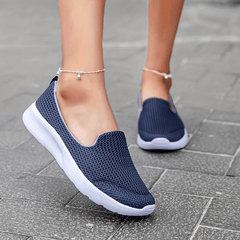 Women's Mesh Flat Sneakers Breathable Slip-On Shoes
