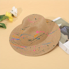 Graffiti Eco Sun Visor Hat Paper Straw Sunscreen Breathable Casual